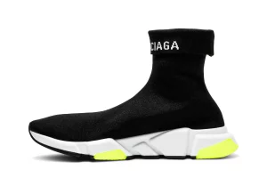 Balenciaga Speed Sneaker Cuffed 'Black Yellow' Reps